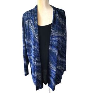 JM Collections Women Multicolored Cardigan with Faux Inside Shirt Plus size 3X